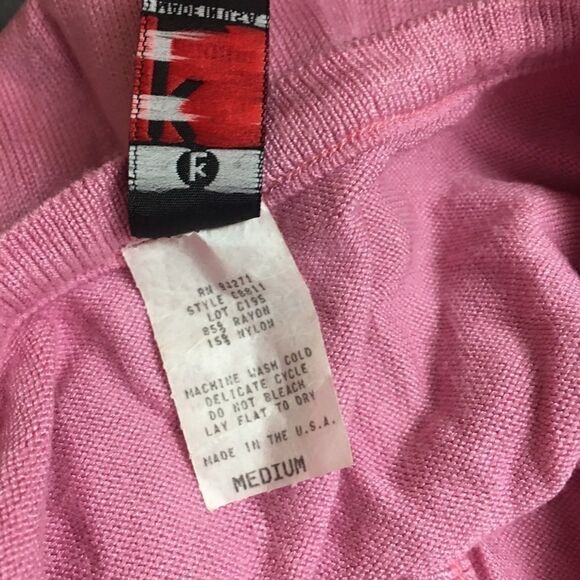 Knits Landing SZ M (juniors) Vintage Pink Cardigan - Picture 4 of 4